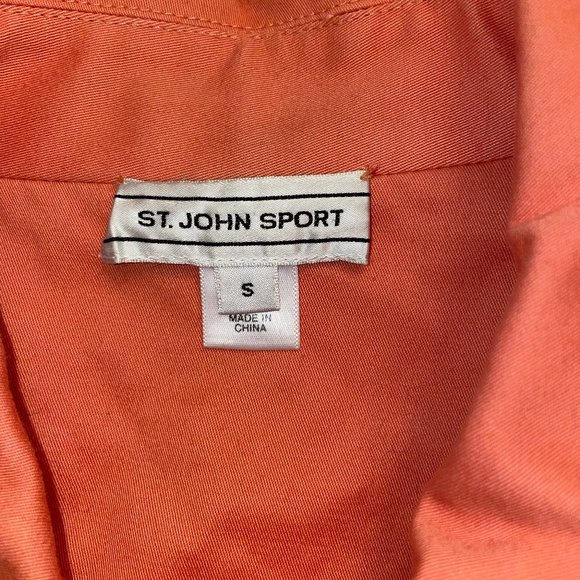 St. John Applique Collar Knit Panel Cotton Light Jacket Jean Sweater Insert - Picture 8 of 10